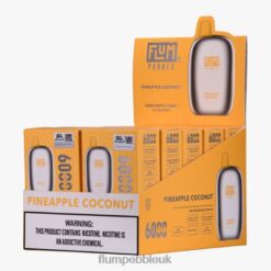 Flum Pebble London 8JBJ266 Pineapple Coconut - FLUM PEBBLES 6000 PUFFS 10 PACKS