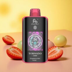 Strawberry Mint Candy Fumot Tornado 25000 Puffs HD Screen Rechargeable Battery
