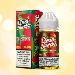 Cloud Nurdz E-Liquid - Sour Watermelon Strawberry 100ml 3-6mg